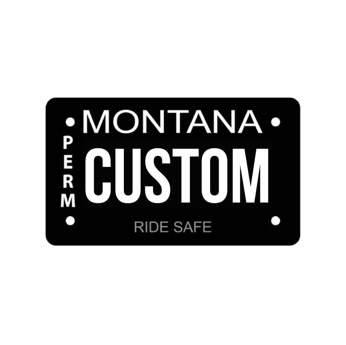 Custom Plate Lettering and Black Background (For MCs, ATVs & UTVs)