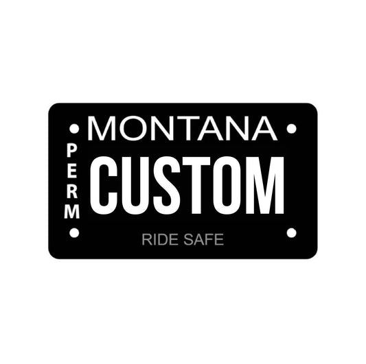 Custom Plate Lettering and Black Background (For MCs, ATVs & UTVs)